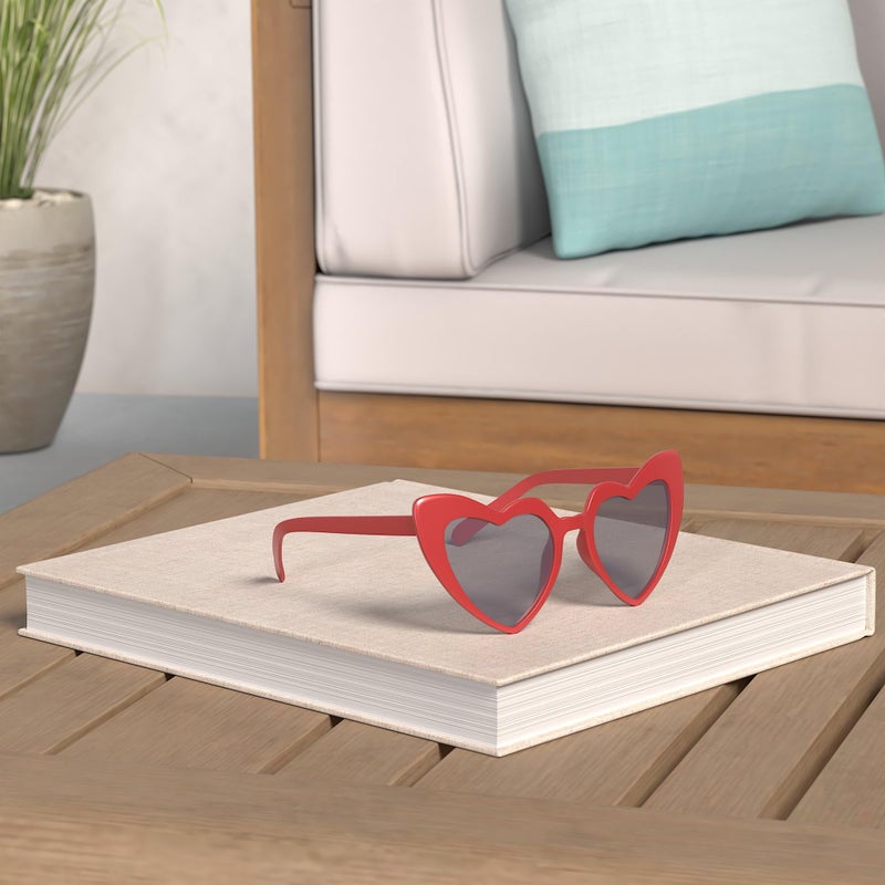 GIFIORE Heart Sunglasses Vintage Retro Oversized Cat Eye Heart Shaped Sun Glasses (Red Frame) - Image 2